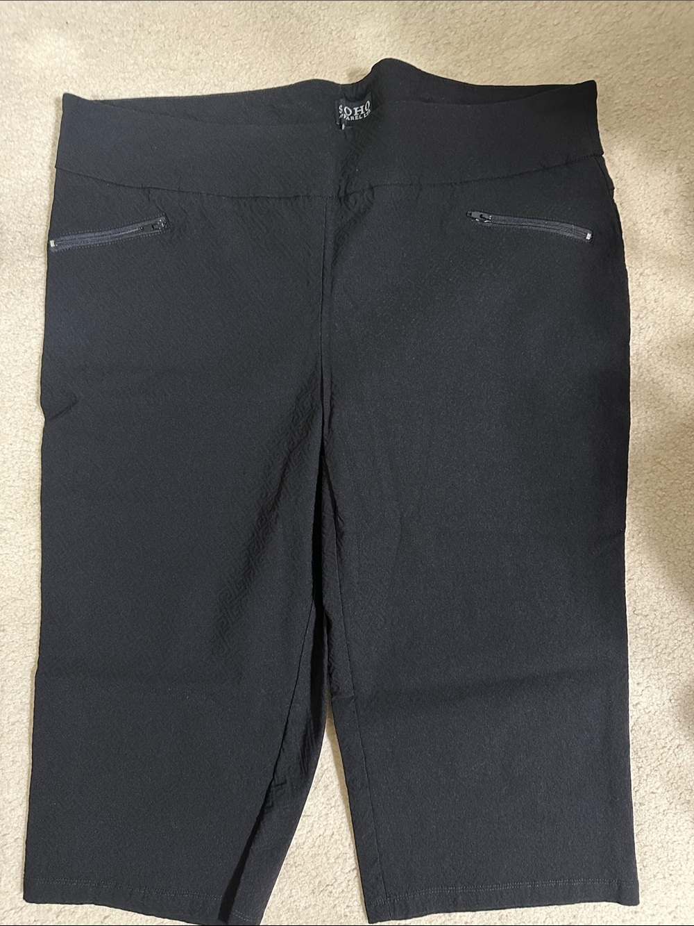Soho Black Capris with Zip Pockets